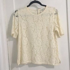 White/cream Madewell Lace Blouse